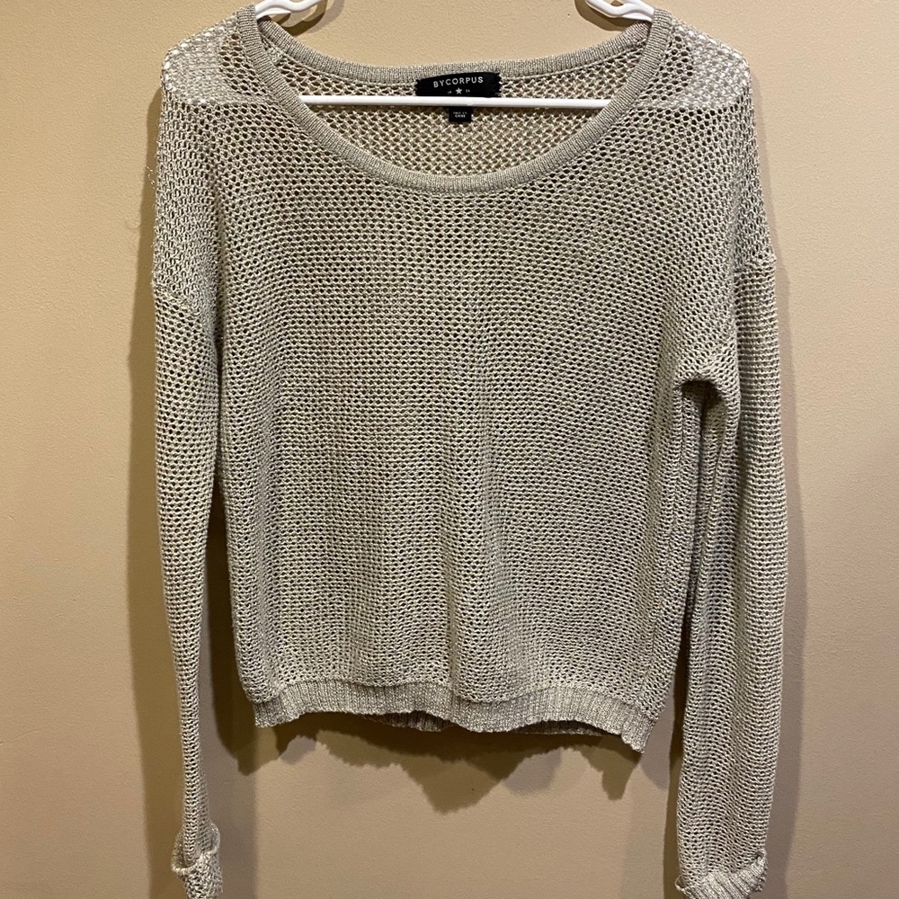 Urban Outfitter Bycorpus Cream Mesh Long Sleeve